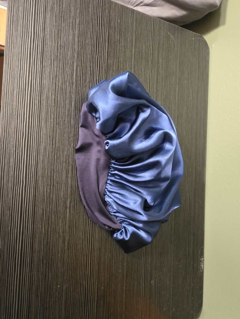 Navy Blue Silk Bonnet for Sleeping